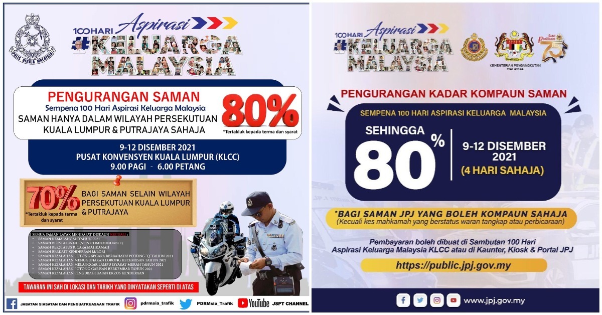 Cara Bayar Diskaun Saman Trafik PDRM MyBayar 80 Sempena 100 Hari